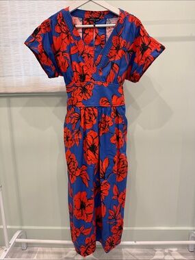 Marissa Webb Blue and Red Floral Kids One-Piece